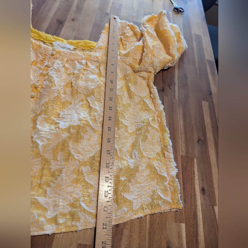 Anthropologie Yellow "Yvonne" Top Size S - Picture 6 of 15